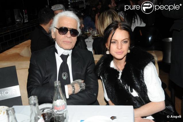 Lindsay Lohan et Karl Lagerfeld au VIP Room Theater le 5 mars 2010