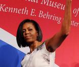 Michelle Obama lors de sa visite au musée des Premières dames à Washington le 9 mars 2010