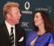 Boris Becker et son épouse Lily Kerssenberg un mois après la naissance du petit Amadeus lors des Laureus World Sports Awards 2010 au Emirates Palace Hôtel à Abu Dhabi le 10 mars 2010 dans les Emirtats Arabes