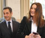 Nicolas Sarkozy et Carla Bruni ont voté au lycée La Fontaine à Paris (XVIe arrondissement) le 21 mars 2010 pour le second tour des élections régionales
