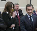 Nicolas Sarkozy et Carla Bruni ont voté au lycée La Fontaine à Paris (XVIe arrondissement) le 21 mars 2010 pour le second tour des élections régionales