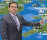 La météo de Steve Carell sur la chaîne britannique GMTV, à Londres, le 1er avril 2010.
