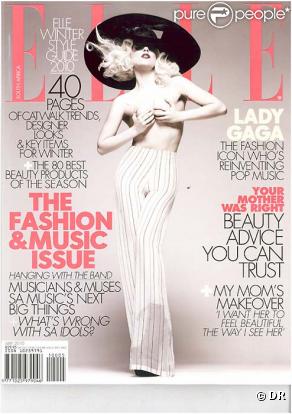 Lady Gaga en couverture de Elle Uk juin 2010