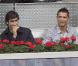 Raul et Cristiano Ronaldo assistent à la rencontre opposant Rafael Nadal à l'Ukrainien Dolgopolov, le 12 mai 2010 lors du tournoi de Madrid