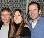 Laurent Olmedo, Mathilde Seigner et Christian Vadim lors de la représentation de la poèce Boire, fumer et conduire vite au Théâtre du Gymnase Marie Bell à Paris en mai 2010