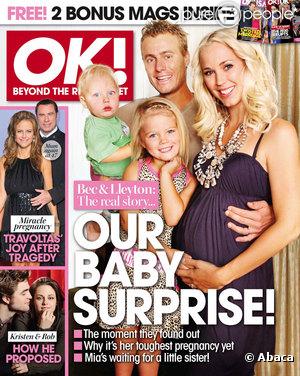 Lleyton Hewitt, son épouse Bec et leurs enfants en couverture d' OK ! Magazine  