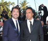 Javier Bardem et Alejandro Gonzalez Inarritu lors du dernier tapis rouge du 63e festival de Cannes le 23 mai 2010