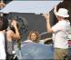 Kate Moss tourne une publicité à Saint-Barthélémy. Elle est au volant d'une Porsche vintage. Mai 2010 