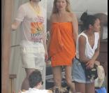 Kate Moss tourne une pub à Saint-Barthélémy. Mai 2010