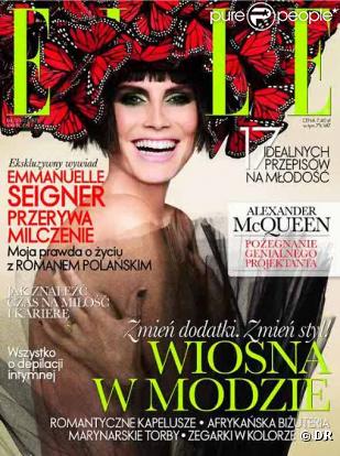 Heidi Klum en couverture de ELLE Pologne du mois d'avril 2010 