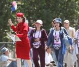 Valérie Lemercier sur le tournage de la comédie américaine  Monte Carlo , à Paris, le 23 juin 2010.