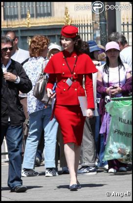 Valérie Lemercier sur le tournage de la comédie américaine  Monte Carlo , à Paris, le 23 juin 2010.