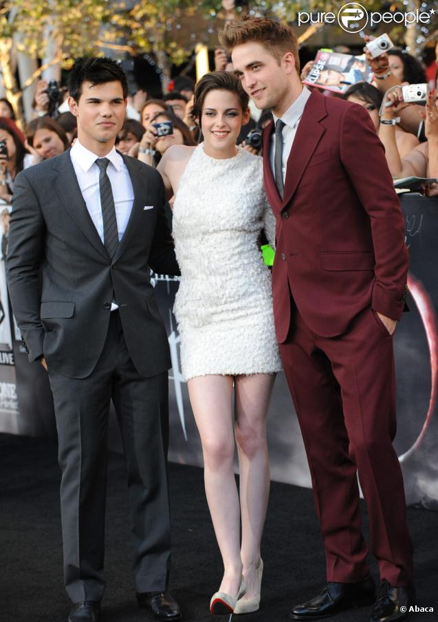 Taylor Lautner, Kristen Stewart et Robert Pattinson lors de l'avant-première de Twilight 3 : Hésitation à Los Angeles le 24 juin 2010