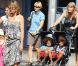 Heidi Klum en famille dans le quartier de Soho à New York, le 7 juillet 2010