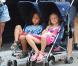 Heidi Klum en famille dans le quartier de Soho à New York, le 7 juillet 2010