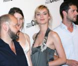 Pauline Etienne, Melvil Poupaud, Gilles Marchand et Louise Bourgoin au cinéma MK2 à Paris pour la première de L'autre Monde; Le 8 juillet 2010