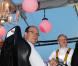 Albert de Monaco lors du Dinner in the Sky à Monaco supervisé par le chef Joël Robuchon le 12 juillet 2010