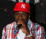 50 Cent en conférence de presse à Sao Paulo, au Brésil, le 15 juillet 2010