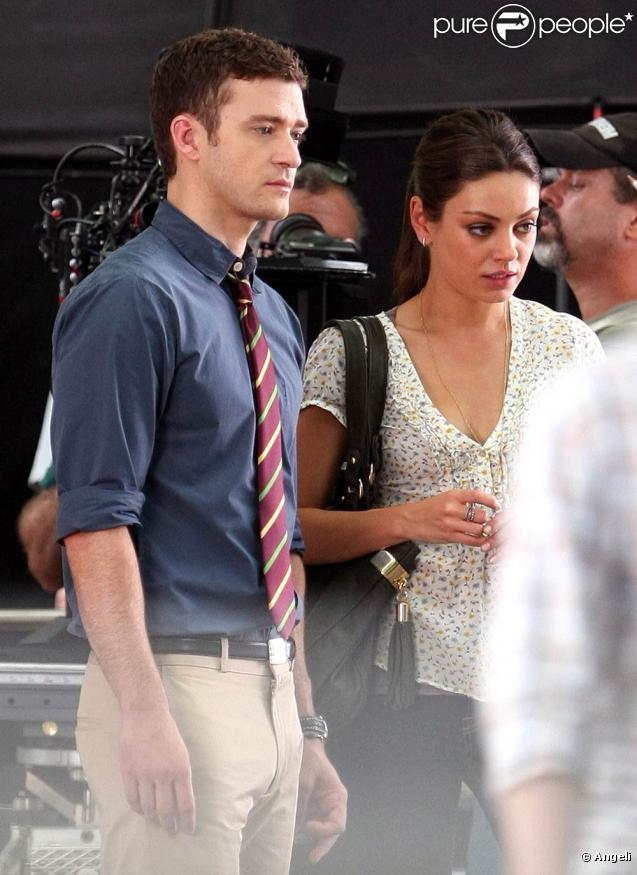 Justin Timberlake et Mila Kunis sur le tournage de  Friends with Benefits , à New York, le 20 juillet 2010.