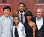Jackie Chan, Jaden Smith, Will Smith, Jada Pinkett Smith et Harald Zwart lors de l\'avant-première de Karate Kid à Friedrikstad en Norvège le 23 juillet 2010