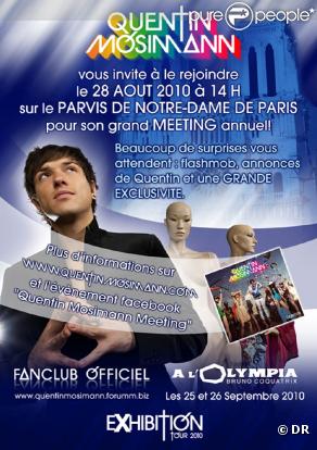 Comme en 2009, Quentin Mosimann fera sa rentrée 2010 sur le parvis de Notre-Dame de Paris, où il a donné rendez-vous à es fans fin août !