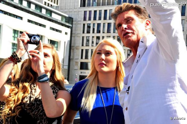 David Hasselhoff et ses filles Hayley Amber et Taylor Ann, en vacances à Berlin