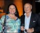 Le maire de Saint-Tropez, Jean-Pierre Tuveri et sa femme lors de la vente aux enchères au profit des assocation Tidène et Puits du désert le 26 août 2010 dans le domaine de Bertaud-Belieu à Saint-Tropez