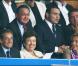 Nicolas Sarkozy, Roselyne Bachelot, Valérie Pécresse et Xavier Bertrand, à l'occasion du match France-Biélorussie, au Stade de France, à Saint-Denis, le 3 septembre 2010.
