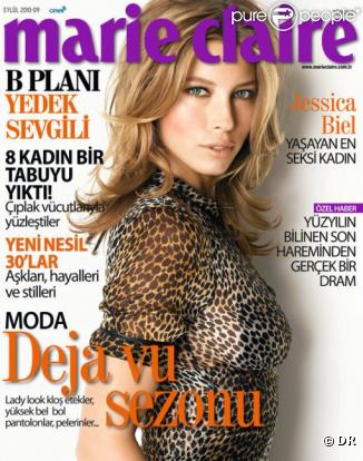  Jessica Biel en couverture du Marie-Claire Turquie du mois d'octobre 2010 