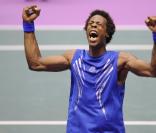 Gaël Monfils, brillant vainqueur de son match de Coupe Davis face à l\'Argentine le 17 septembre 2010