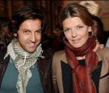 Gwendoline Hamon et son compagnon Frédéric Diefenthal lors de la soirée de lancement de la nouvelle collection de chaussures de Nathalie Garcon dans sa boutique de la Galerie Vivienne et inauguration du pop up store créé pour l'occasion le 27 septemb