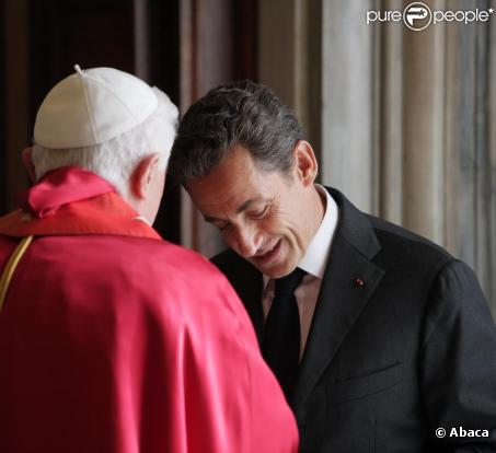 Nicolas Sarkozy rencontre Benoit XVI au Vatican, le 8 octobre 2010