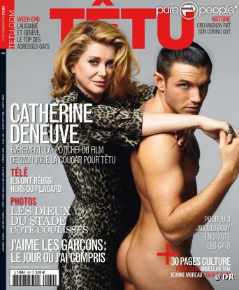 Catherine Deneuve en couverture de Têtu du mois de novembre 2010 