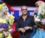 Jean-Claude Van Damme, membre du jury pour l'éléction de Miss Ukraine 2010, à Kiev en octobre 2010 