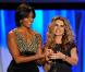 Michelle Obama et Maria Shriver lors de la conférence pour les femmes à Los Angeles le 26 octobre 2010