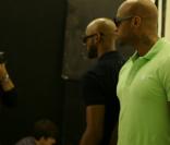 Nicolas Anelka et Booba en plein shooting à Londres pour le magazine Les Inrocks, le 29 novembre 2010