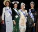Geneviève de Fontenay a organisé une réception en compagnie de ses 25 Miss Nationale, habillées en tenues traditionnelles de leurs régions, sur un bâteau-mouche écolo, vendredi 3 décembre 2010, à Paris.
