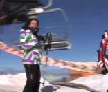 Faustine Bollaert et Julien Arnaud lors de la 6ème édition du Mont-Blanc des médias à Saint-Gervais (samedi 11 décembre 2010)