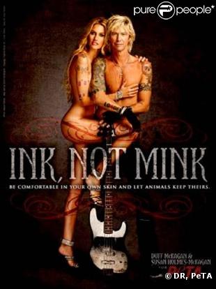 Duff McKagan et sa femme Susan posent pour une campagne de la PeTA.