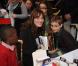 Nicolas Sarkozy et Carla Bruni lors du Noël de l'Elysée le 15 décembre 2010 au Palais présidentiel