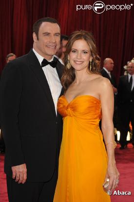 John Travolta et Kelly Preston aux Oscars en 2008