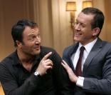 Arthur et Dany Boon, sur la scène du Théâtre de la Porte Saint-Martin, dans le  Dîner de cons , septembre 2007