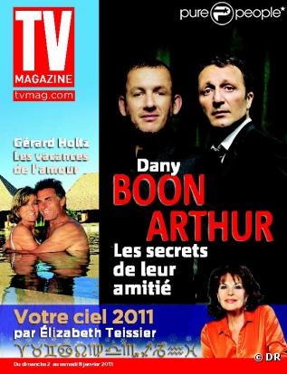 Arthur et Dany Boon en couverture de  TV Mag , programmes du 2 au 8 janvier 2011