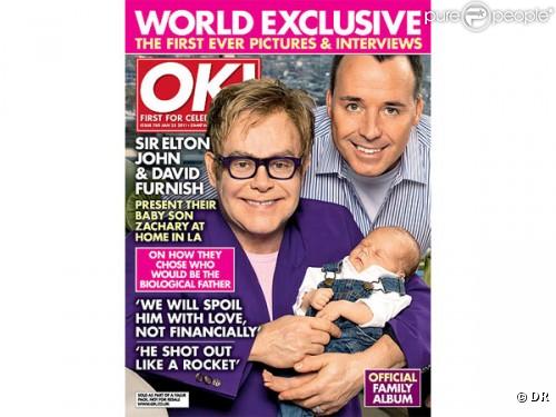 Elton John et David Furnish en couverture de Ok !
