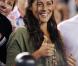 Ana Ivanovic, superbe, assistait le 27 janvier 2011 à la victoire de Novak Djokovic face à Roger Federer en demi-finale de l'Open d'Australie.