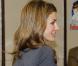 Letizia d'Espagne visite une station de radio à Madrid, le 9 février 2011.