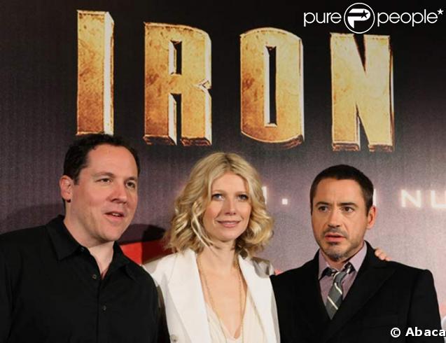 Jon Favreau, Gwyneth Paltrow et Robert Downey Jr.