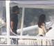 Eva Longoria et Eduardo Cruz sur un yacht à Miami le 5 février 2011