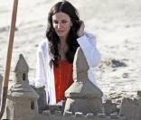 Courteney Cox le 22 février à Los Angeles sur le tournage de Cougar Town
