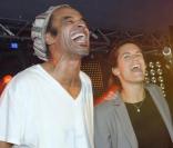 <div>Amélie Mauresmo et Yannick Noah chantent à La Soirée d\'Amélie, le 8 février 2011, à Paris.</div>